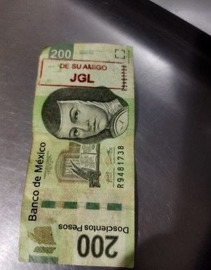 Circulan Billetes de 200 con iniciales de “J G L” en Sinaloa
