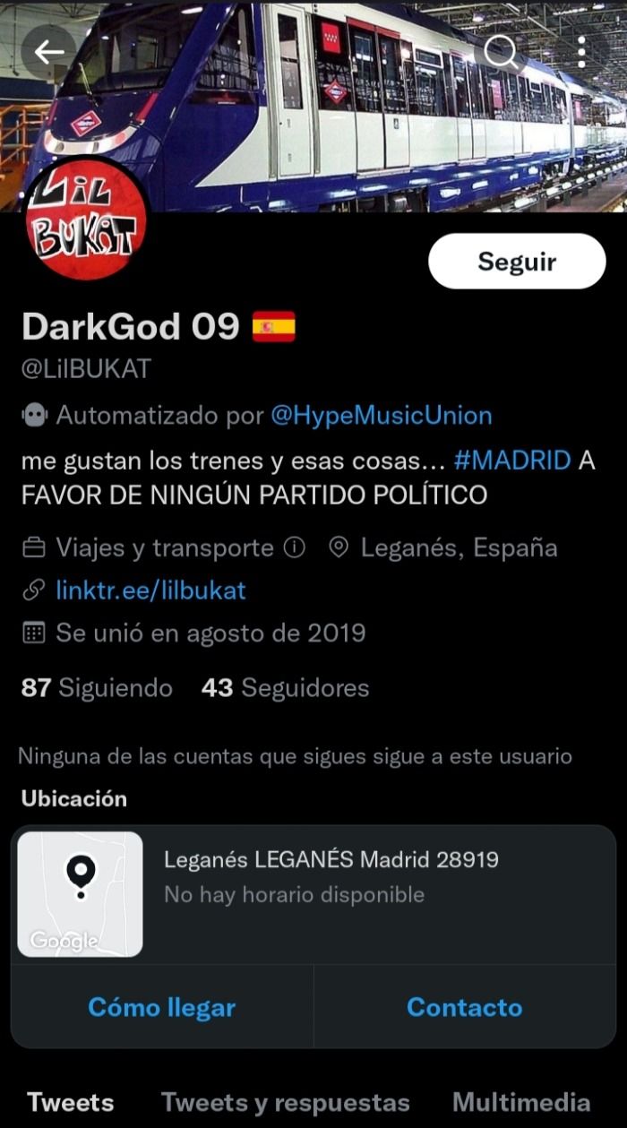 Cuenta @LilBUKAT (DarkGod 09) en Twitter