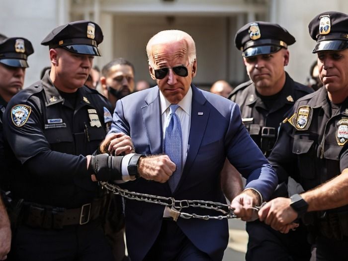 Joe Biden es detenido este martes por encubrir a su hijo Hunter Biden.