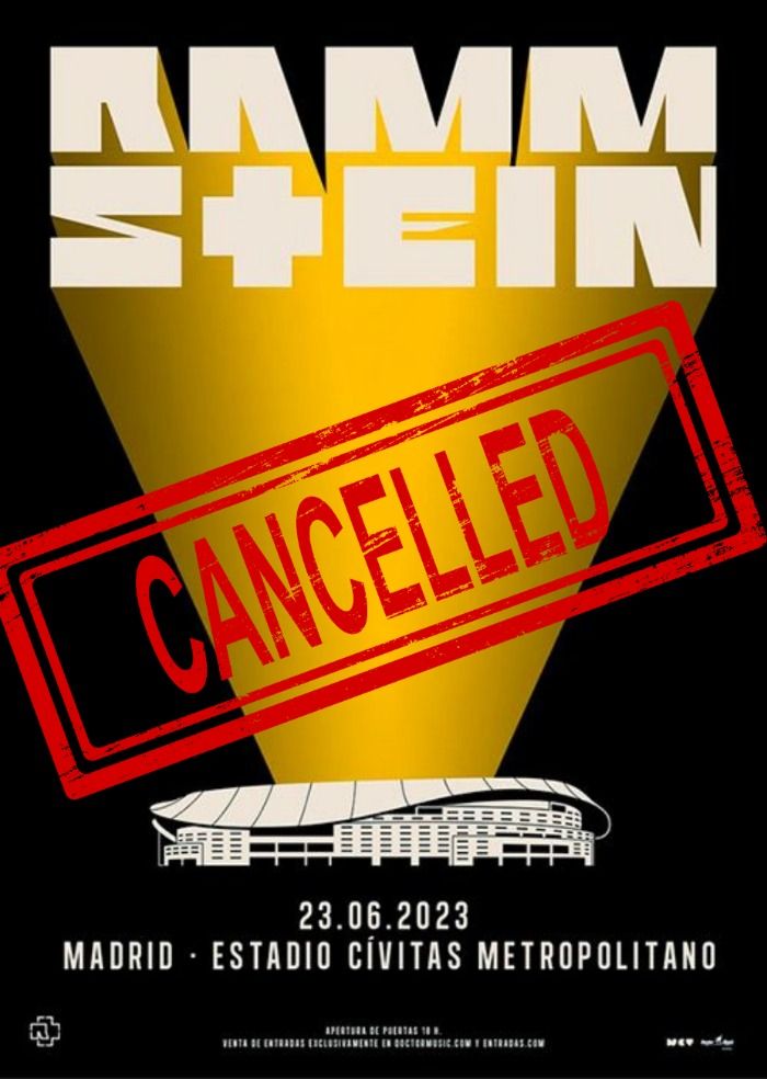 Rammstein cancels concerts in Trenčín, Berna, Madrid, Padua & Budapest.
