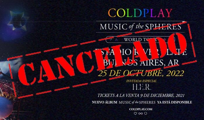 Debido al rebrote Ómicron y la explosión de casos, cancelan el show de Coldplay en River