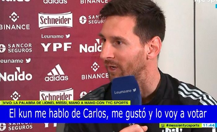 Messi salió a bancar a Carlos en su candidatura a Kyoshin