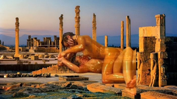 Lucha de aceite de mujeres en la antigua persia