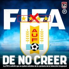 Fifa retira dos estrellas a la selección de Uruguay.