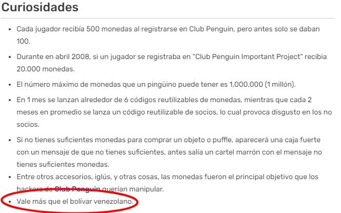 Moneda ficticia del videojuego 'Club Penguin' acaba de superar el bolivar venezolano
