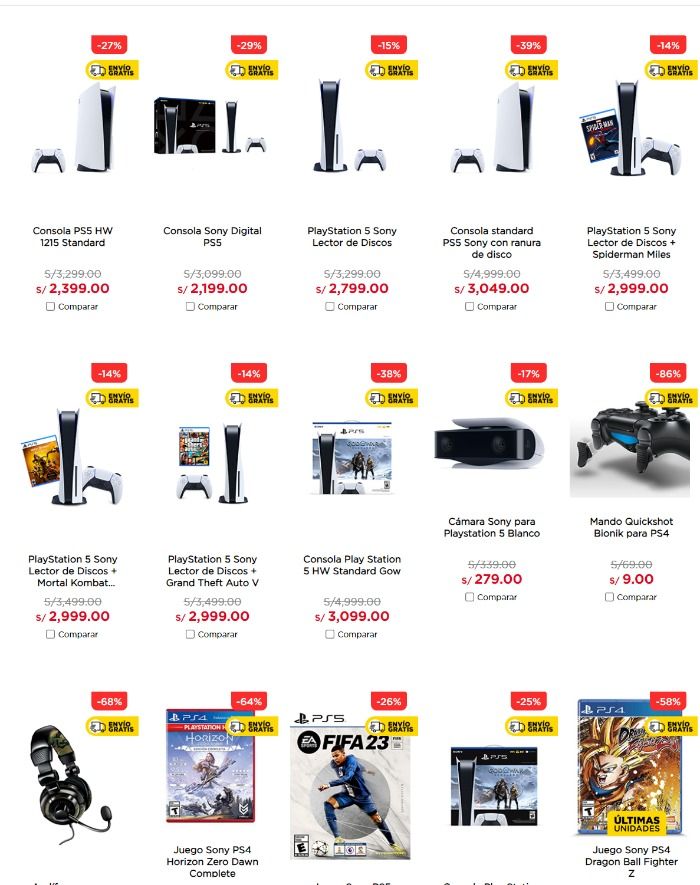 Pagina fraudulenta de tienda e-commerce estafa ofertando consolas de videojuegos