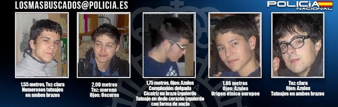 La Policía Nacional busca a 5 peligrosos fugitivos que podrían encontrarse en España