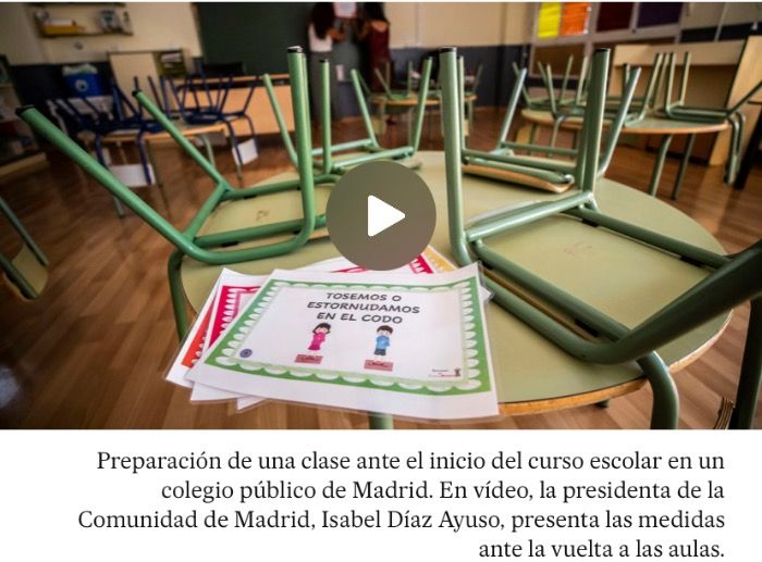 Madrid retrasa el inicio de las clases para una vuelta al cole semipresencial y con menos alumnos por clase