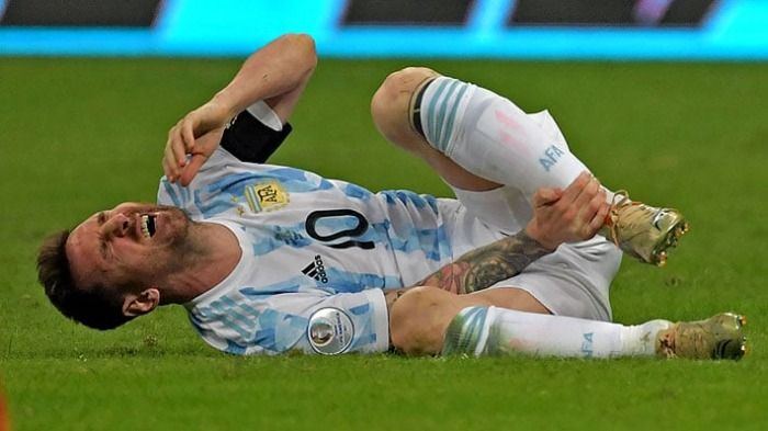 Messi, lesionado a una semana de empezar el mundial.