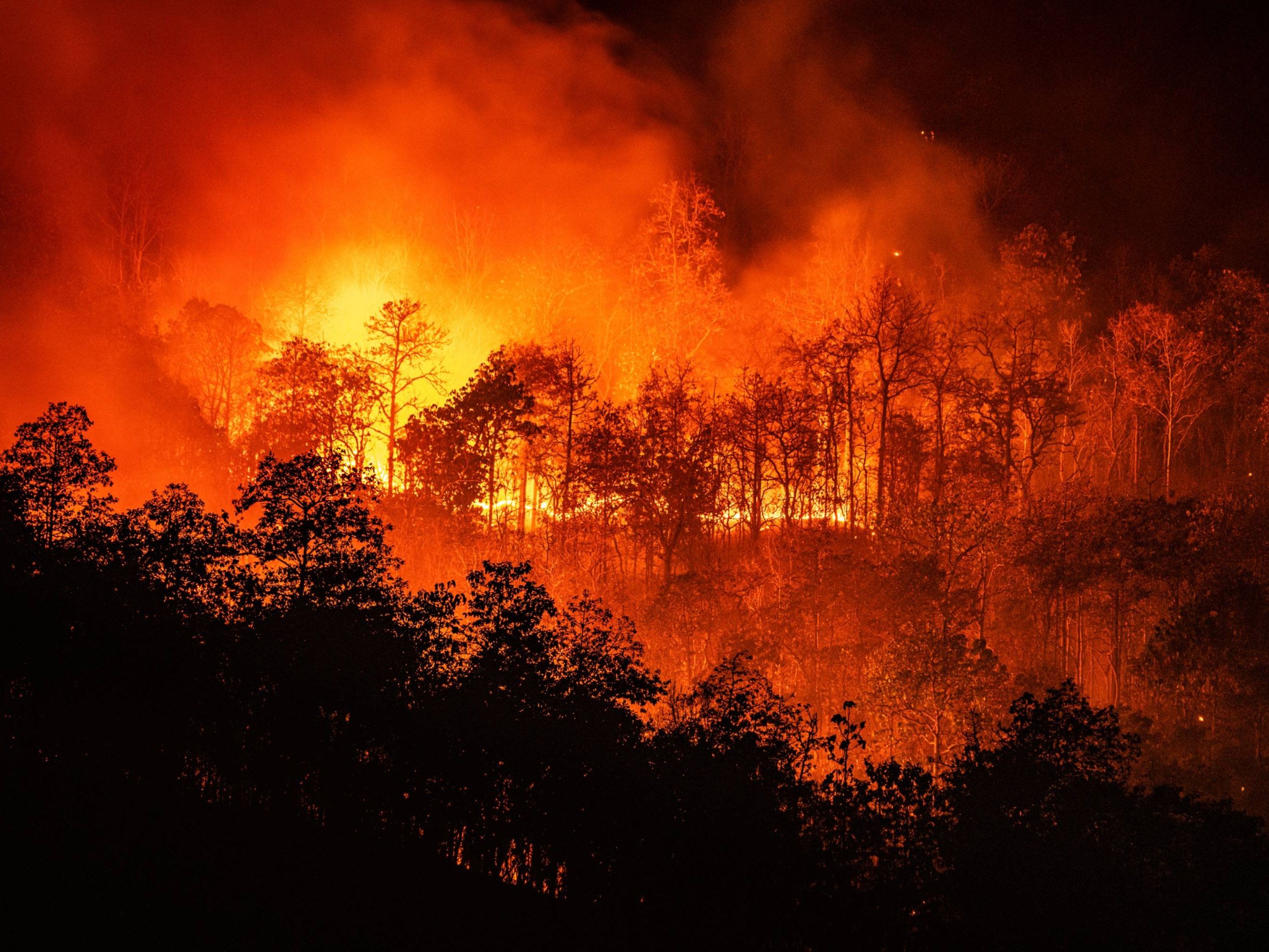 Fuerte incendio en el volcán Xinantécatl