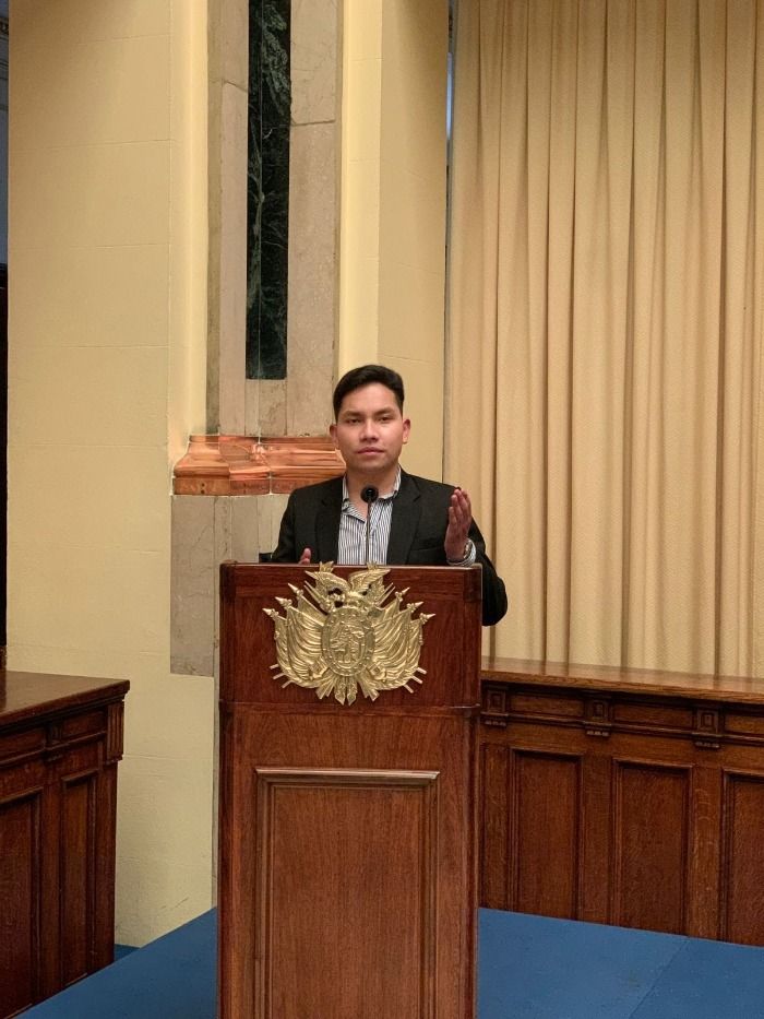 David Salas The youngest parliamentarian assumes the presidency of the Bolivian parliament