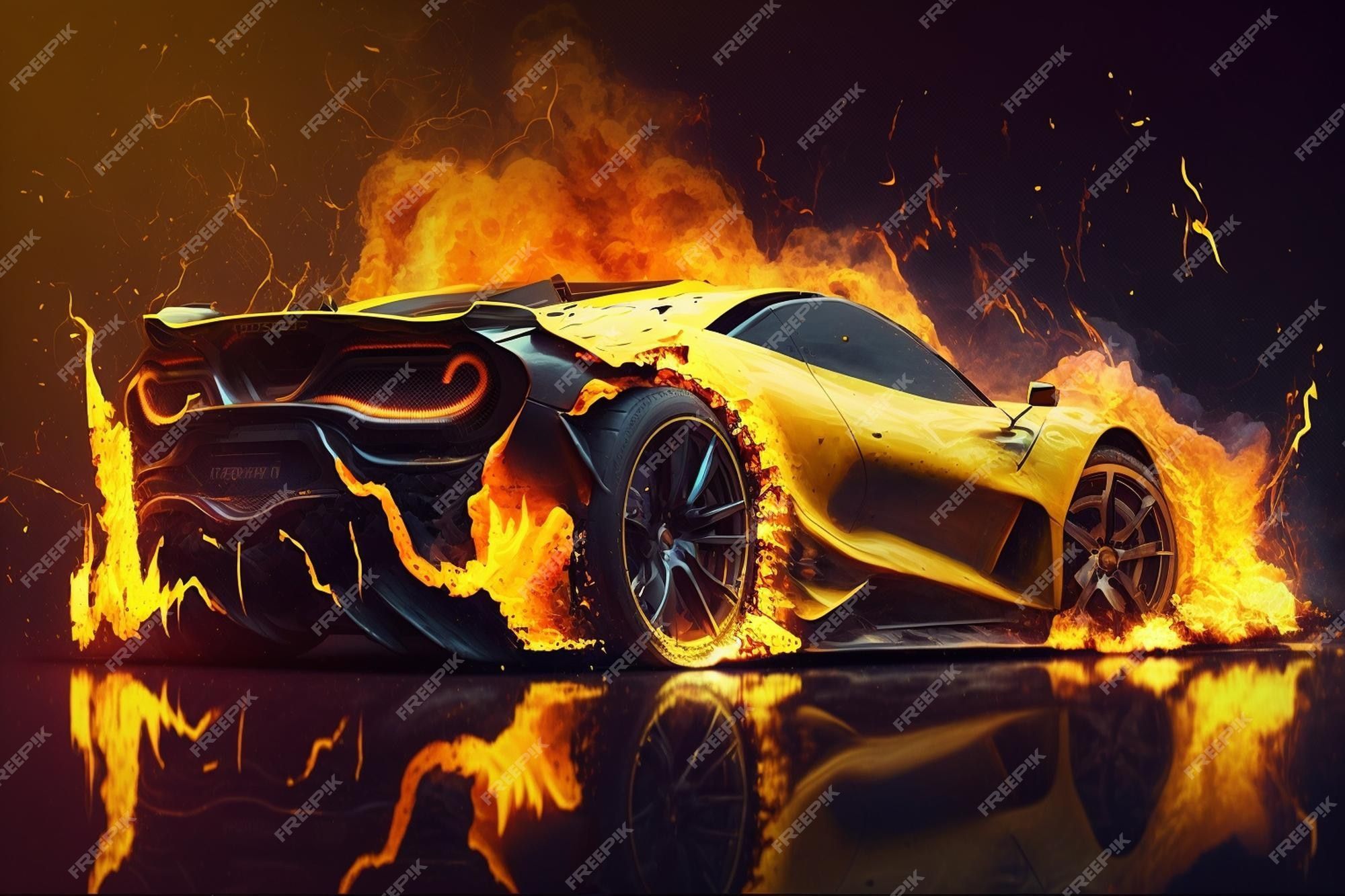 Un Lamborghini arde en la celebración de un cumpleaños