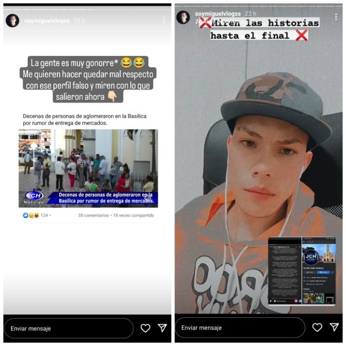 SoyMiguelVlogss causó polémica mediante sus historias de Instagram