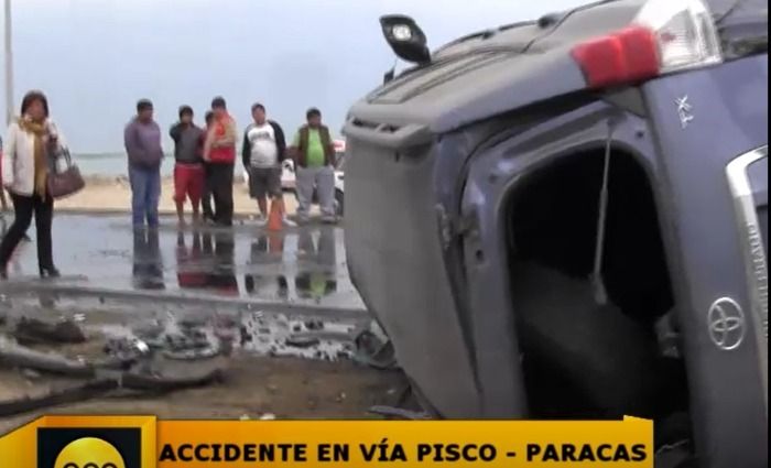 1 muerto y 3 heridos de gravedad dejo despiste de camioneta en vìa Pisco - Paracas