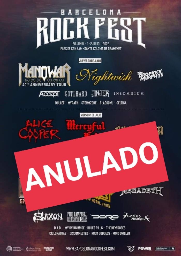 El Rock Fest Barcelona se vuelve a cancelar y esta vez no por el covid.