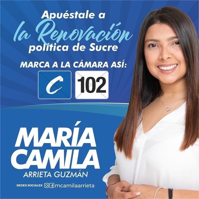 La candidata María Camila Arrieta con la mejor hoja de vida en sucre.