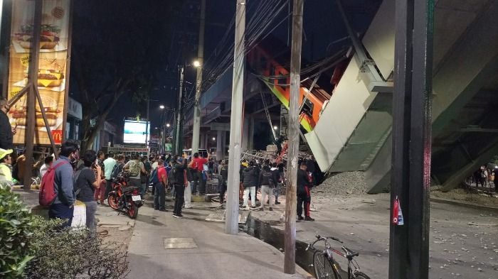Cae estructura y tren de Línea 9 del Metro CDMX, entre estaciones Pantitlan y Puebla