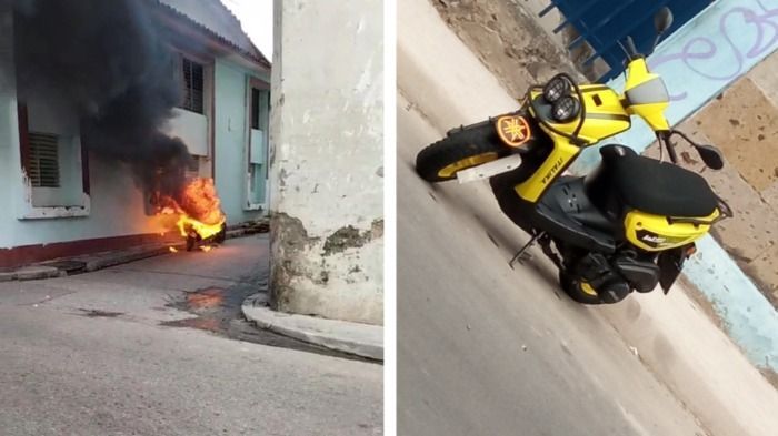 Motocicleta se incendia por sobre calentamiento