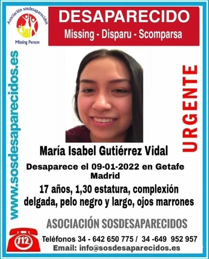 Desaparece una joven de 17 años en Madrid