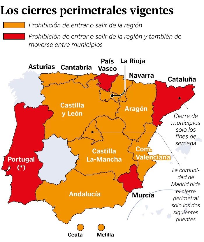 Sanidad anuncia posibles cierres perimetrales debido al aumento de casos COVID-19 en España
