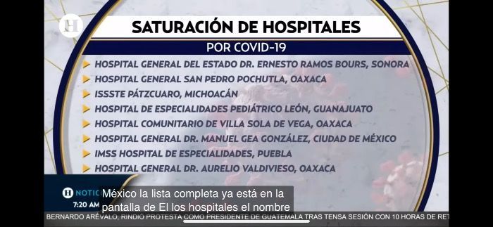 Precaución:COVID 19 satura los hospitales de México