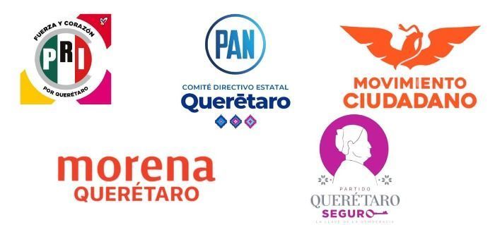 5 partidos para el Distrito 1 local JOVENES SUPLENTES A LA DELANTERA ( MORENA ,PAN ,PRI , M.C , QRO SEGURO)