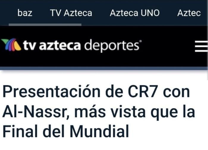 TV Azteca se retracta de Noticia Falsa de CR7
