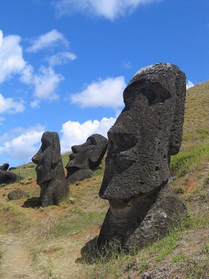 Chico argentino se roba un moai